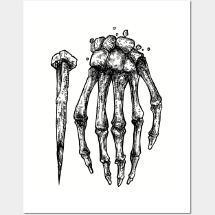 skeleton hand Posters and Art